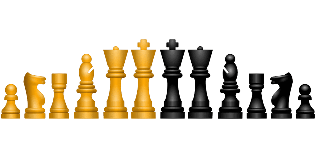 La ubicación de las piezas en el tablero de ajedrez